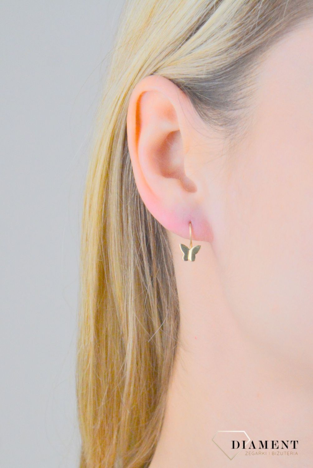 Kolczyki złote dziecięce motylki próba 375, KL 10493 375.jpg